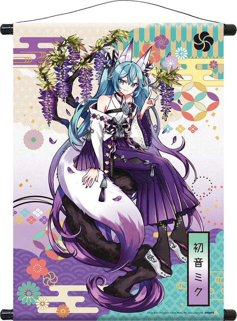 『初音ミク』百鬼夜行 タペストリー 妖狐 藤